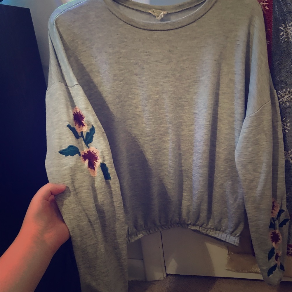 Floral at the side basic crop top size XL